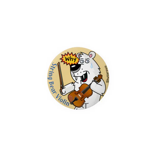 String Bear Violin Tin Badge