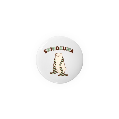シロクマにマフラーを（チョコミントカラーVer.） Tin Badge