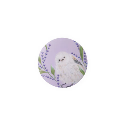 ふわふわシマエナガ【Lavender】 缶バッジ