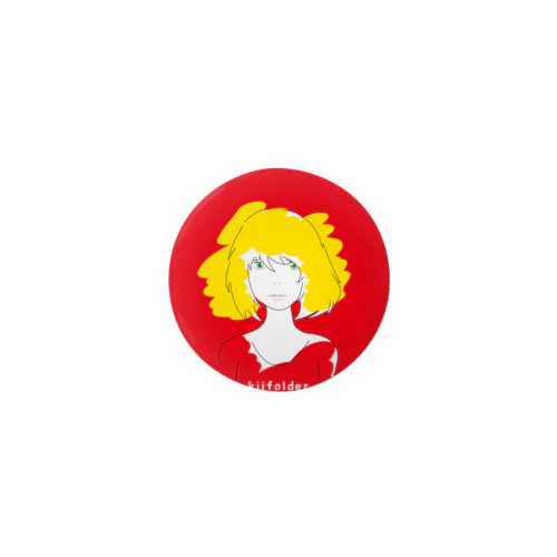 blond girl Tin Badge