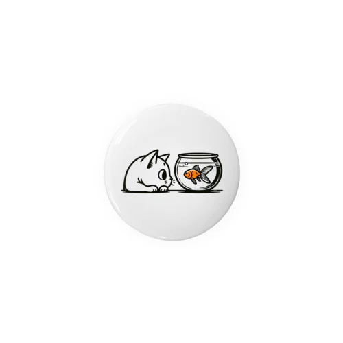 猫と金魚 Tin Badge