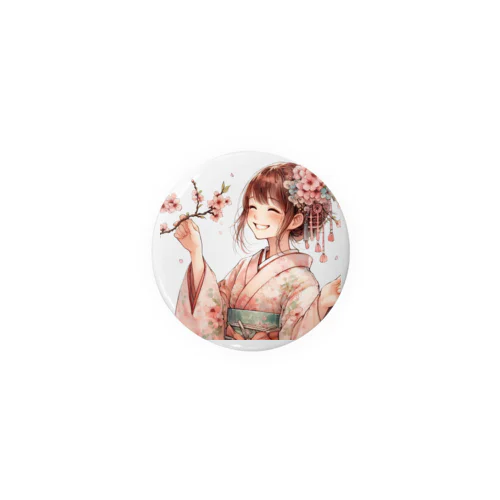 桜舞う春の少女 Tin Badge