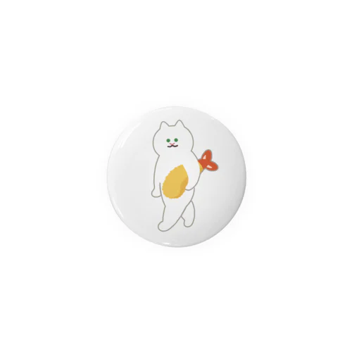 エビフライをさわやかに運ぶねこ Tin Badge