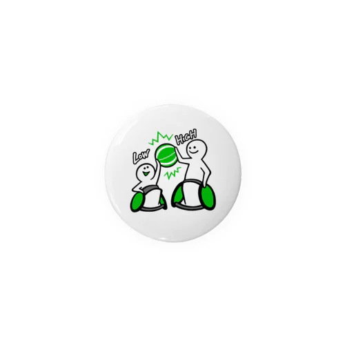 車いすバスケ　LOW&HIGH（緑） Tin Badge