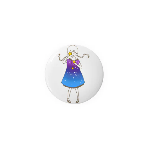 星と少女 Tin Badge