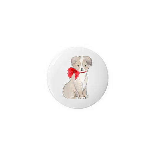 赤いリボンの犬 Tin Badge