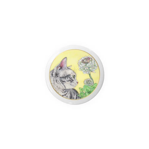 猫と白詰草 Tin Badge