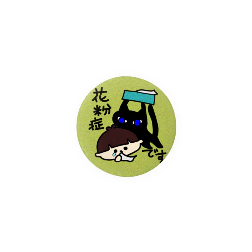 シロクロ君とあお目ねこ Tin Badge