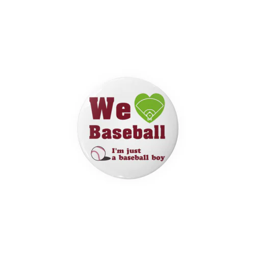We love Baseball(レッド) 캔뱃지