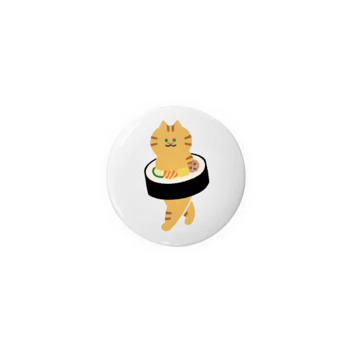 太巻きを自らに巻きつけて運ぶねこ Tin Badge