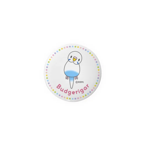 白ハルクイン男の子＊セキセイインコ＊ Tin Badge