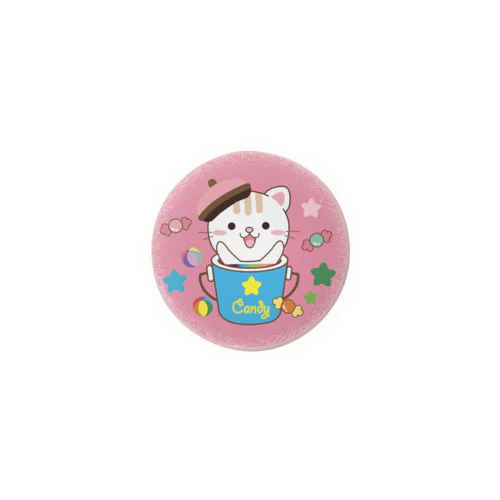 大人のためのねこのカラフルキャンディー Tin Badge