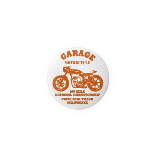 武骨なバイクデザイン orange Tin Badge