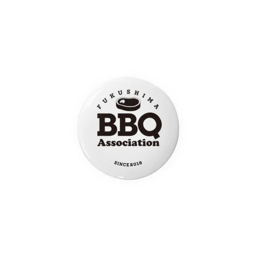 福島BBQ協会Circleロゴ黒文字 缶バッジ