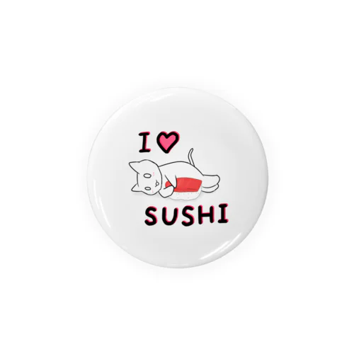 白猫ラブSUSHI Tin Badge