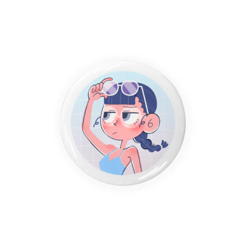 日焼けした女の子 Tin Badge