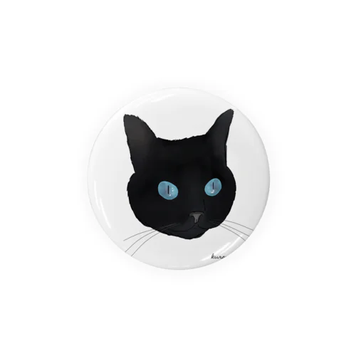 青い瞳の黒猫 Tin Badge