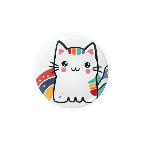 虹のねこ Tin Badge