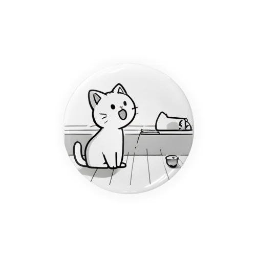 【ラインイラスト】うわぁ～にゃんこ Tin Badge