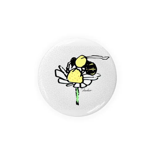 ミツバチとお花 缶バッジ
