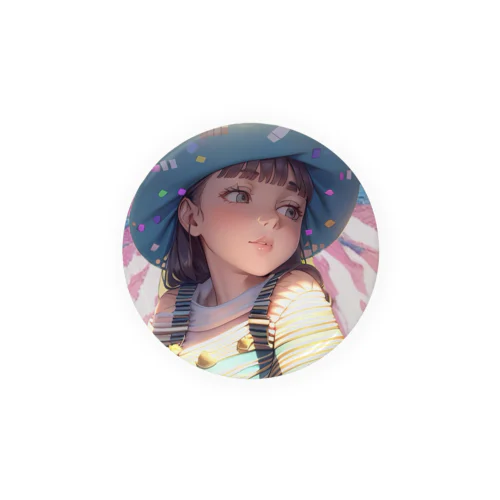 未来を見つめる少女 Tin Badge