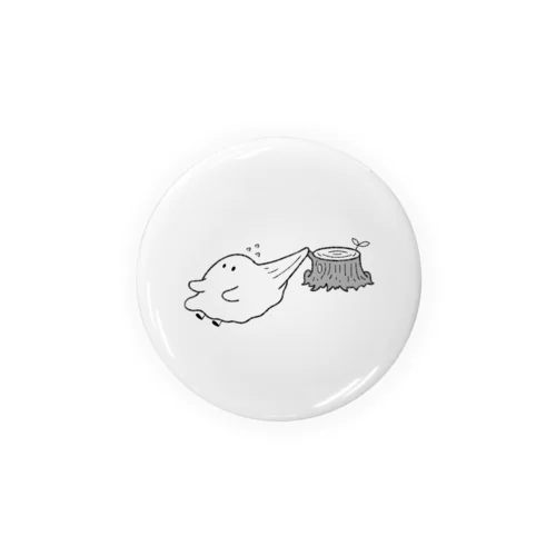 あわわおばけ ( モノクロ ) Tin Badge