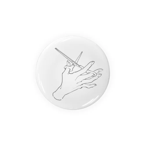 厨二病ハサミ　白 Tin Badge
