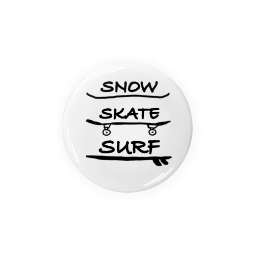 Snow Skate Surf Tin Badge