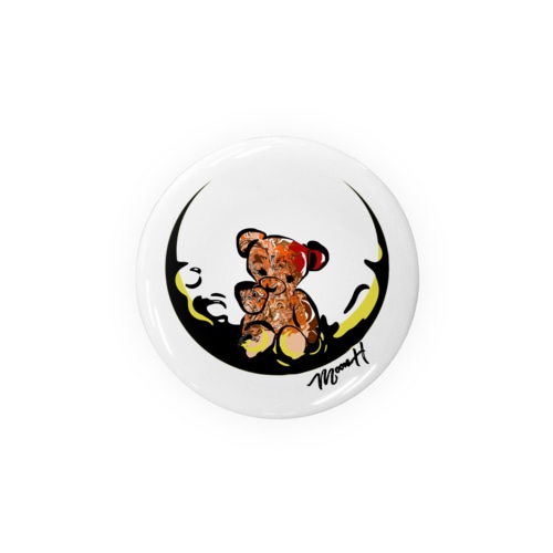 Teddy Bear Moon Tin Badge