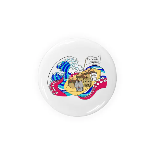 猫カフェラグドールたこ焼きデザイン Tin Badge
