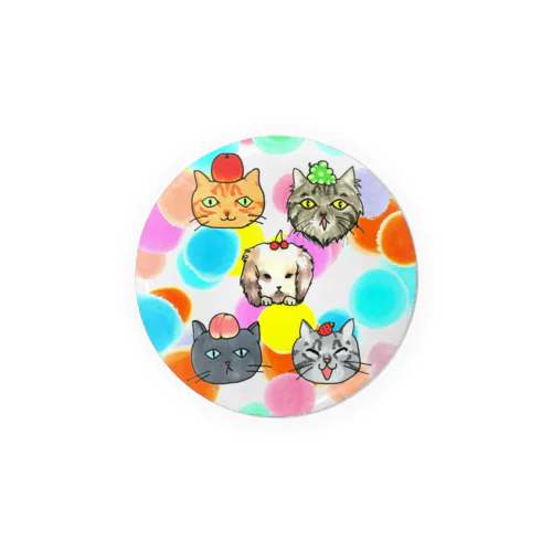 猫ちゃん😺兎ちゃん🐰のフルーツ狩り Tin Badge