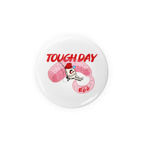 EGG YUDETAMA TOUGH DAY Tin Badge