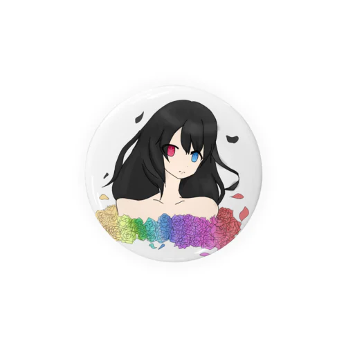 お花と女の子 Tin Badge