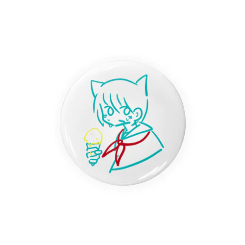 ねこの女の子 Tin Badge