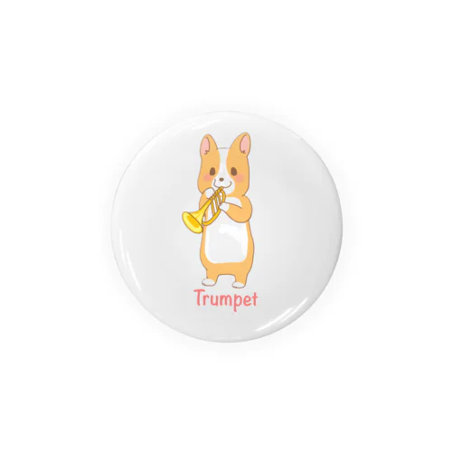 吹奏楽わんこ♪　コーギー×トランペット Tin Badge