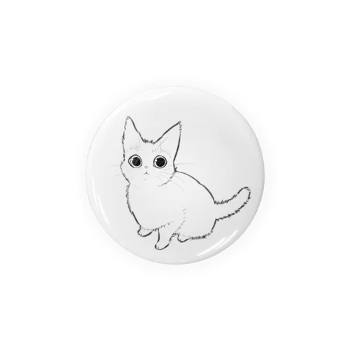 猫のしろしろ Tin Badge