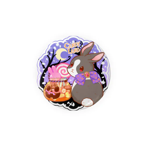 【ハロウィン限定】キャンディポットと黒うさちゃん Tin Badge