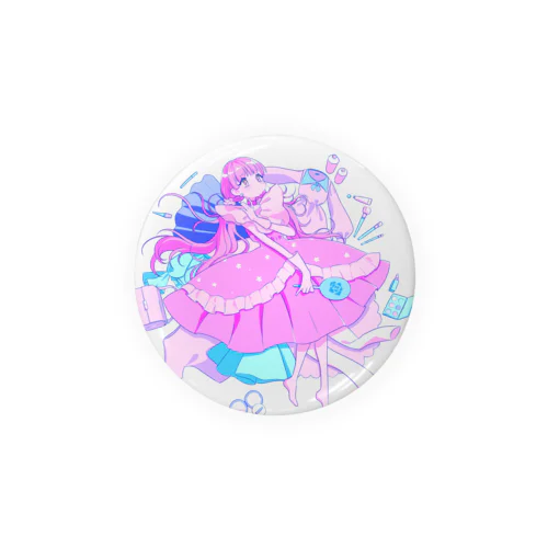 ららら　おめかし少女 Tin Badge