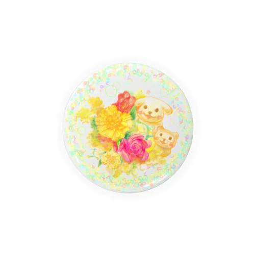 わんぽこ -flower- Tin Badge