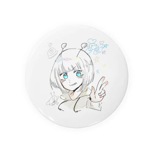 宇チュウ∅Girl　piece Tin Badge