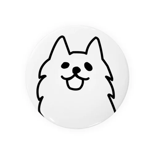 笑顔の白犬 Tin Badge