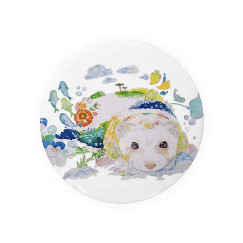 涼しげフェレットリクちゃん Tin Badge