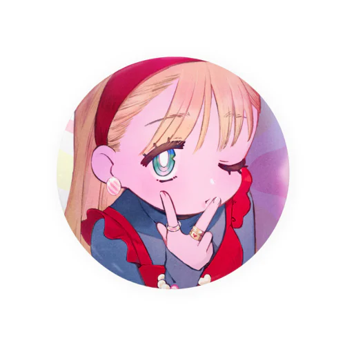 ピース女の子 Tin Badge