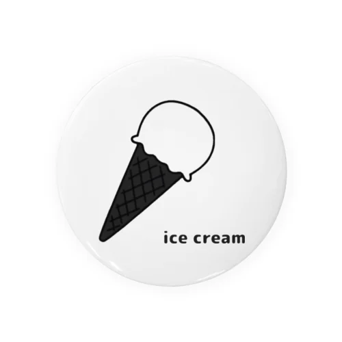 白いアイスクリーム Tin Badge
