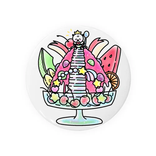 ゴージャスかき氷パンダ Tin Badge