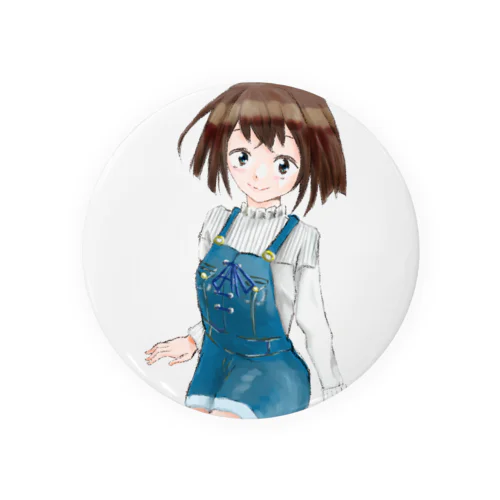 サスペンダーの女の子 Tin Badge