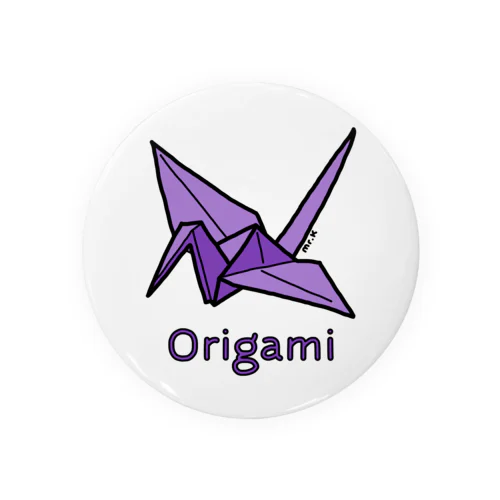 Origami (折り紙鶴) 色デザイン 缶バッジ