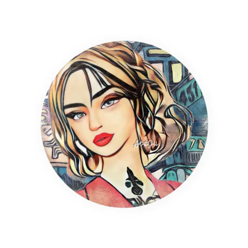 アメリカン女性 Tin Badge