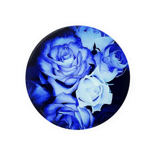 BLUE Rose Tin Badge