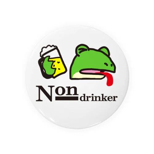 non-drinker　カエルゲコ下戸　舌あり Tin Badge